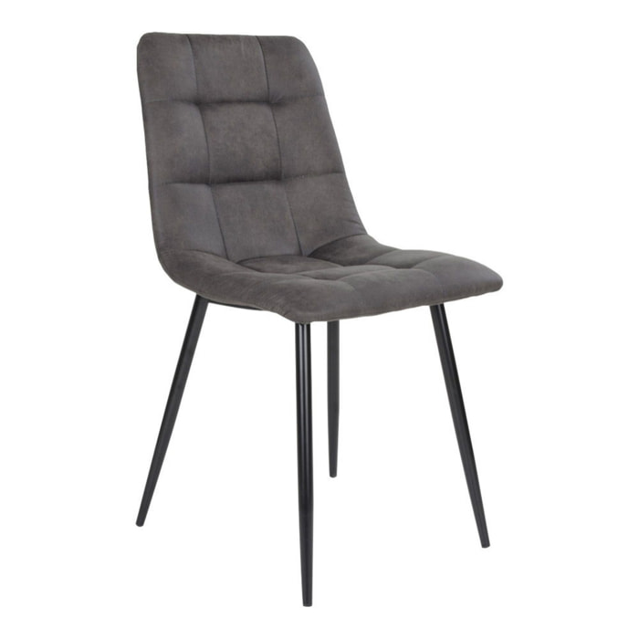 Set 2 sedie da pranzo Middelfart in microfibra grigio scuro con gambe nere