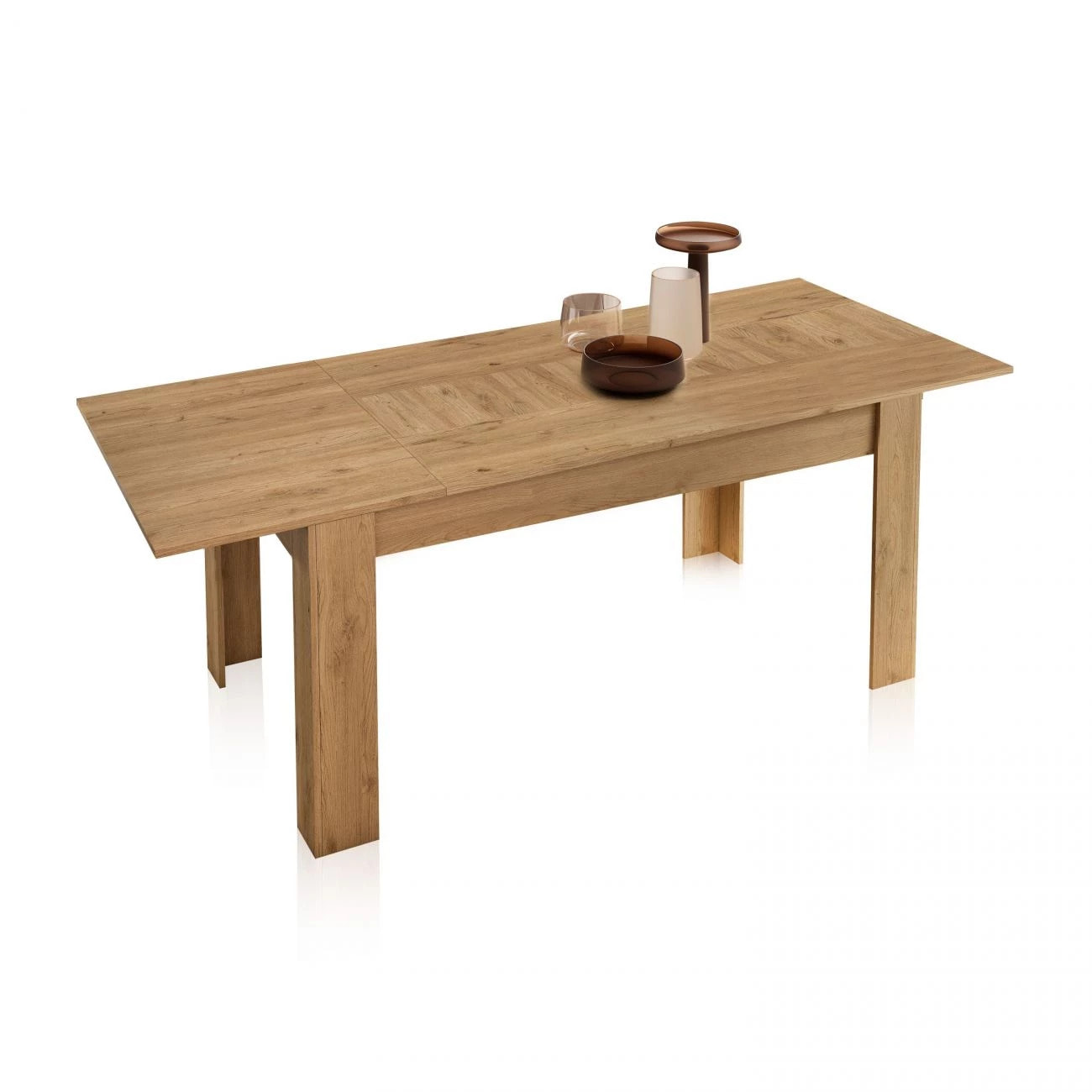 Mesa de comedor extensible Kana Roble Nude