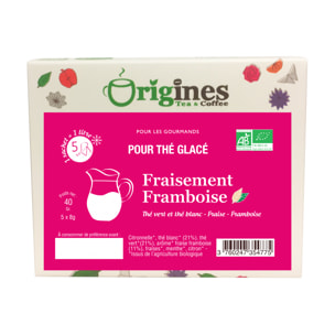 Fraisement Framboise - Thé Blanc Bio fraise framboise - Infusettes thé glacé 5x8g