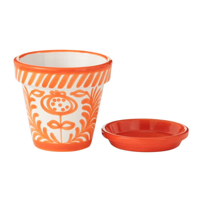 J-Line cache-pot Granada Handmade + Painted - céramique - orange - small - Ø 21 cm