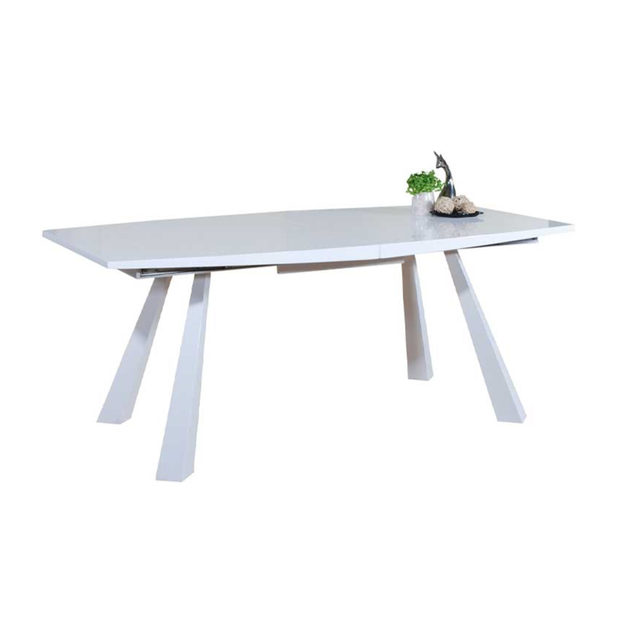 Mesa de comedor extensible SIROCCO - blanco y blanco - 180/230x95x76,5cm