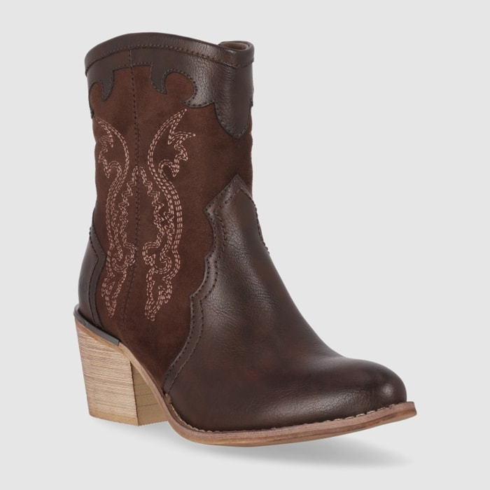 Botines - Marron - Tacón: 7 cm