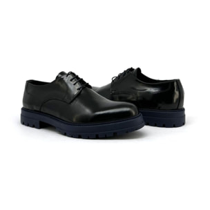 Zapatos Oxford para Hombre - Duca di Morrone Italo Leather Black/Blue