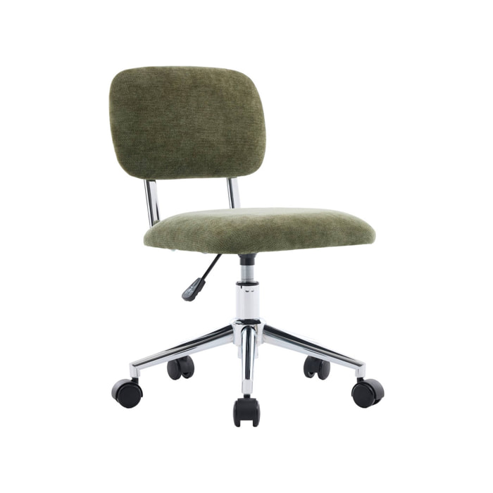 Chaise de bureau enfant à roulettes ajustable tissu chenille AMORY KID