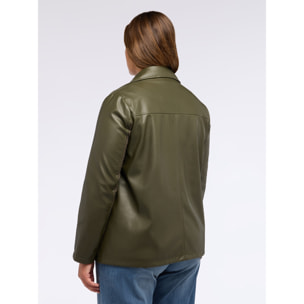 Fiorella Rubino - Giacca biker doppiopetto - Verde militare