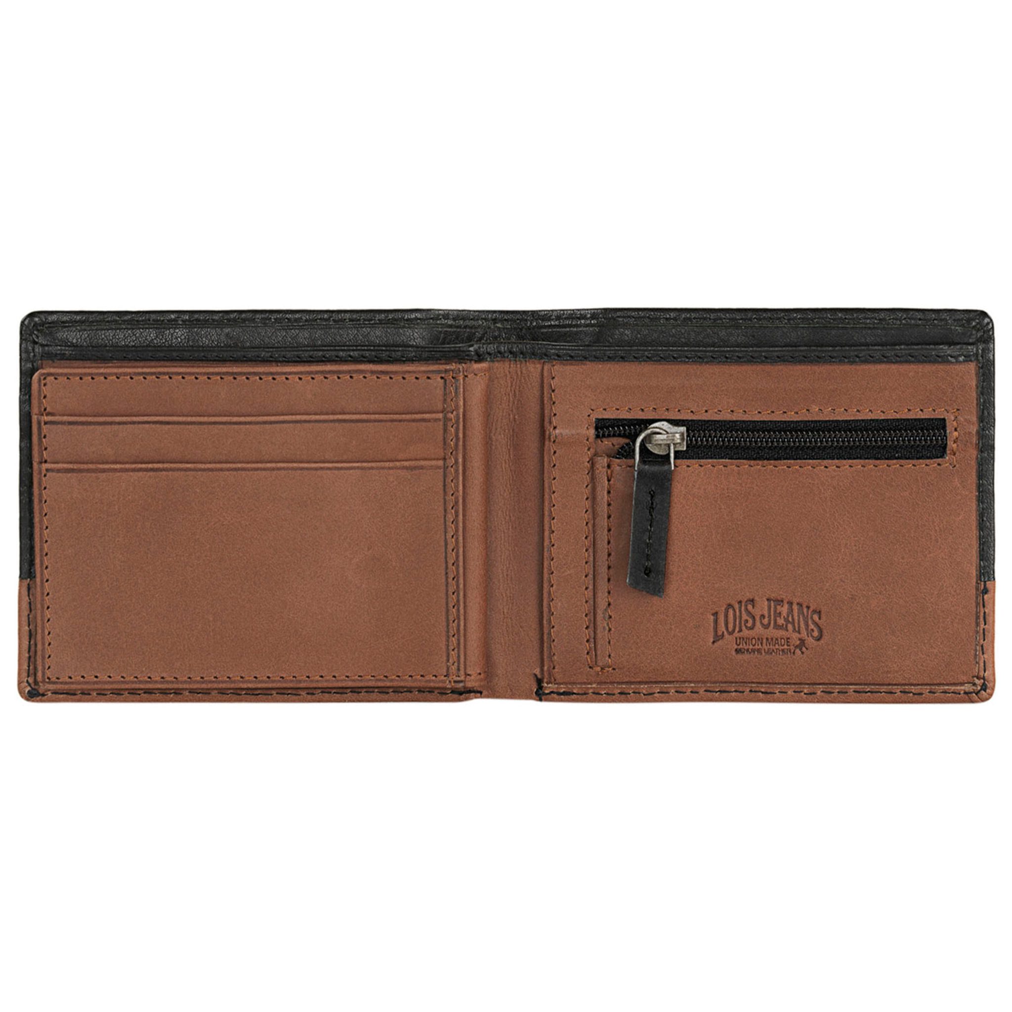 Cartera Hombre Piel Lois Durham Negro-Tan