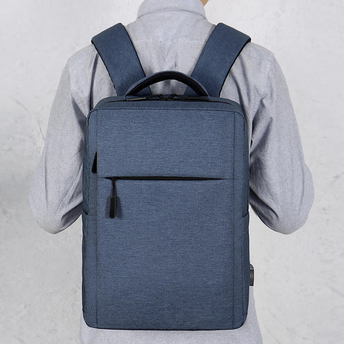 DAM Mochila para Laptop con interfaz de carga USB. 29x12x41 Cm. Color: Azul