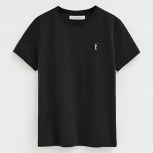 Pack mujer de dos camisetas negra y blanca de manga corta y cuello redondo con bordado Rigby Go