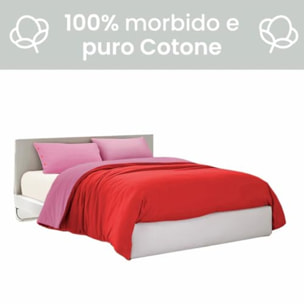 Intrecci Parure Copripiumino Bicolore 100% Cotone Singolo