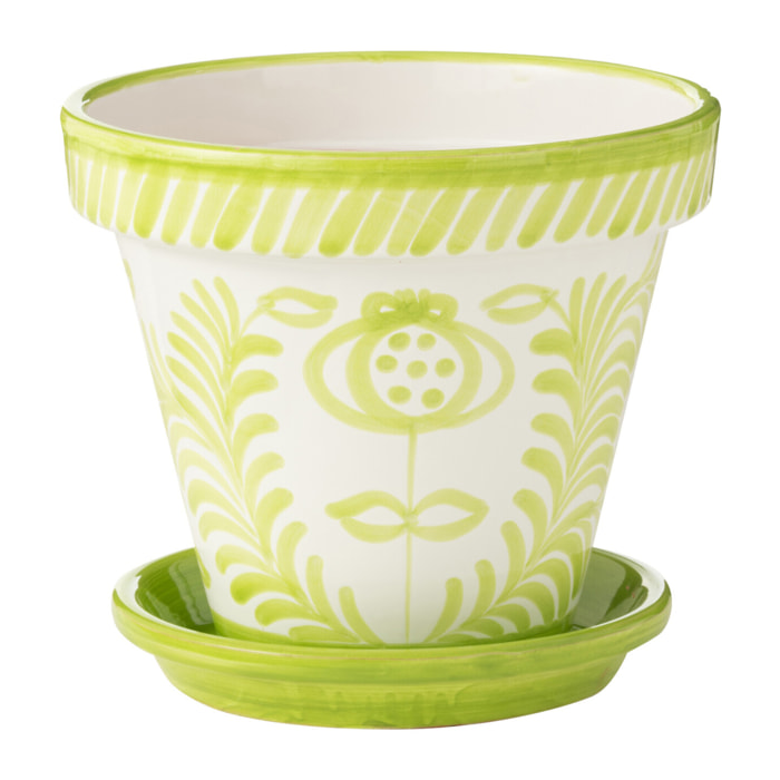 J-Line cache-pot Granada Handmade + Painted - céramique - vert - large - Ø 35 cm