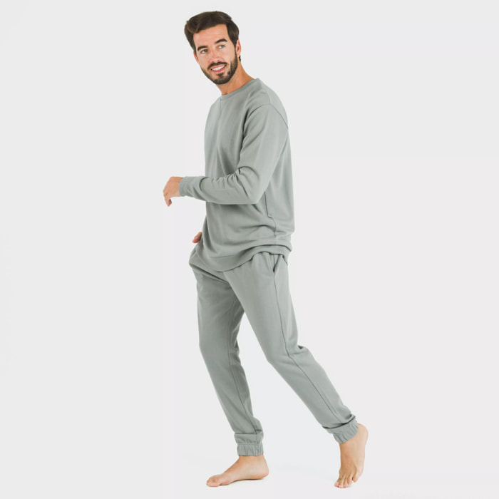 Pantalón largo básico deportivo gris azulado