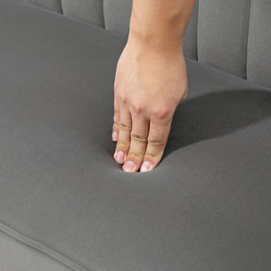 Sofá de 2 Plazas Tapizado en Terciopelo, Sofá Moderno con Asiento y Respaldo Acolchados, Patas de Madera de Caucho, Carga 220 kg para Dormitorio, Salón, Espacios Pequeños, Gris Oscuro