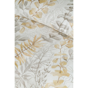 Parure housse de couette 240x220 cm et 2 taies d'oreiller 63x63cm satin de coton imprimé