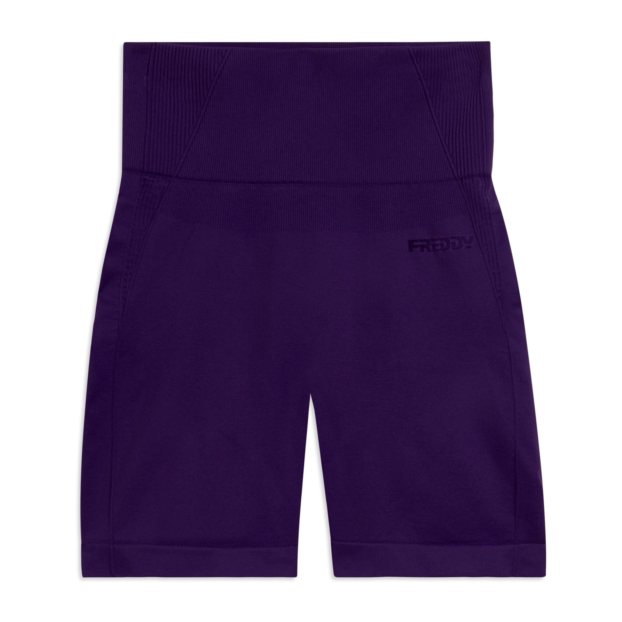 Leggings Corti Seamless con Vita Alta e Inserti in Costina