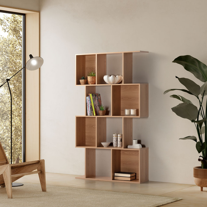 Estantería Nagato 8 huecos efecto Roble