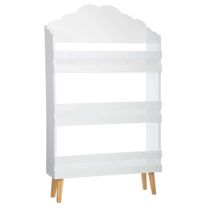 Libreria infantil efecto nube color blanco|L. 58 x D. 18 x H. 100 cm