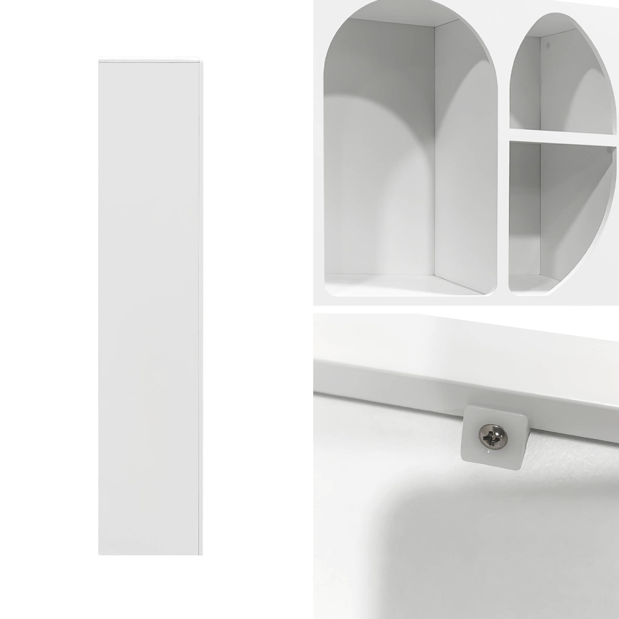 Etagère bibliothèque organique effet bois blanc plusieurs niches 8 compartiments