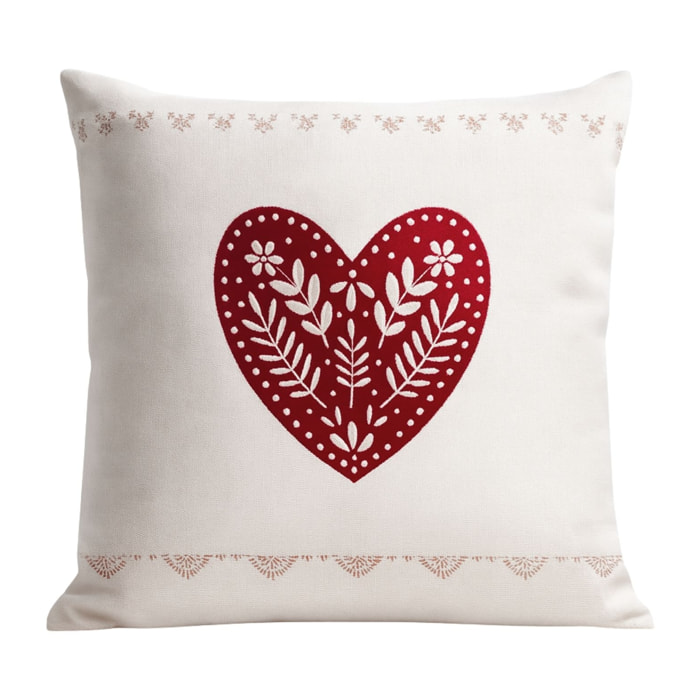 Coussin montagne cœur rouge - Rouge