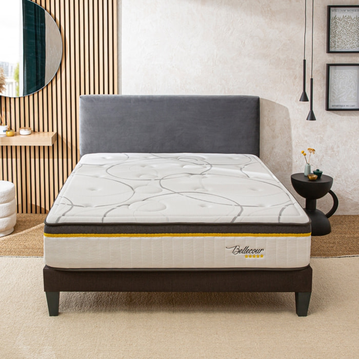 Ensemble Matelas Ressorts ensachés Bellecour 3.0 avec sommier en bois