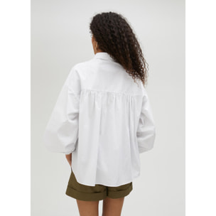 Camicia popeline con orlo elasticizzato
