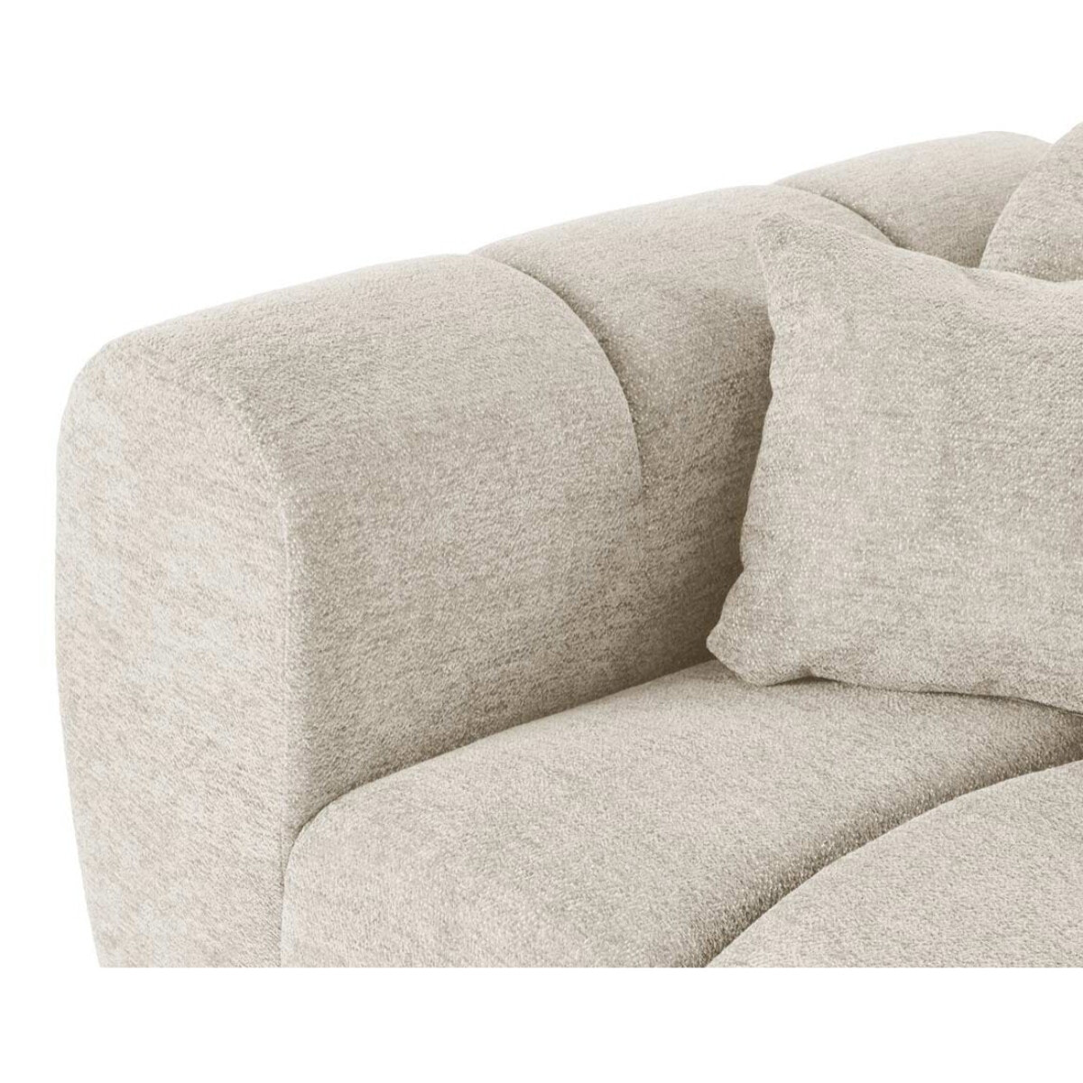 Curtis - canapé d'angle droit 4 places en tissu texturé - Beige