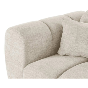 Curtis - canapé d'angle droit 4 places en tissu texturé - Beige