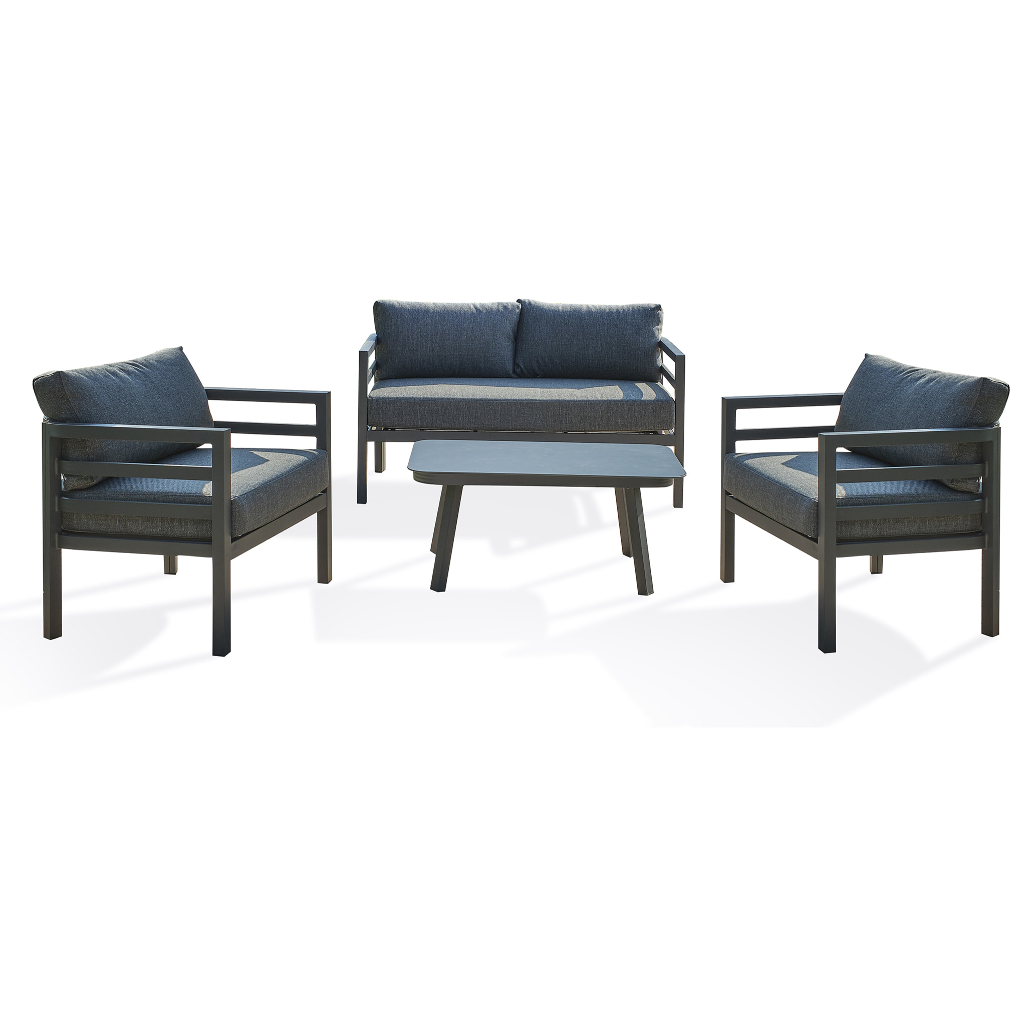 LISBONNE - Salon de jardin 4 places en aluminium