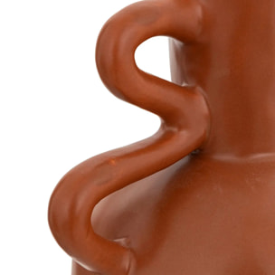 Vase en céramique H20cm marron cannelle