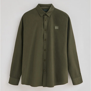 Camicia verde oliva regular fit con collo con bottoni e logo Polo Club