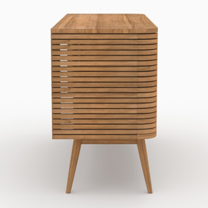 Meuble de salle de bain en bois de teck 140 cm avec une niche - Auguste