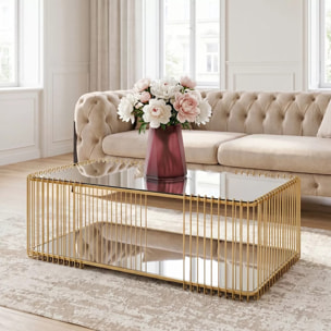 Table basse Wire Double 120x60cm laiton Kare Design