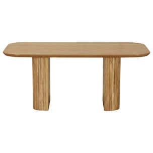 Milazzo - table basse - bois plaqué chêne et cannage - 120 cm - Bois