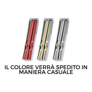 Set 2 Candele Decorative Natalizie Metallizzate Modello Semiritorte