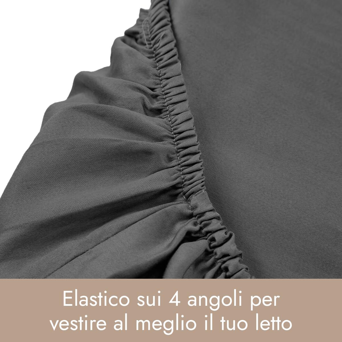 Intrecci Home Lenzuolo con Angoli, Lenzuolo Sotto in Raso di Puro Cotone Satin,Made in Italy, Morbidezza Suprema, Elegante e Confortevole, Tinta Unita