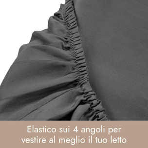 Intrecci Home Lenzuolo con Angoli, Lenzuolo Sotto in Raso di Puro Cotone Satin,Made in Italy, Morbidezza Suprema, Elegante e Confortevole, Tinta Unita