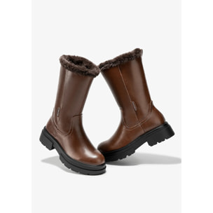 Stivale marrone a metà polpaccio con fodera