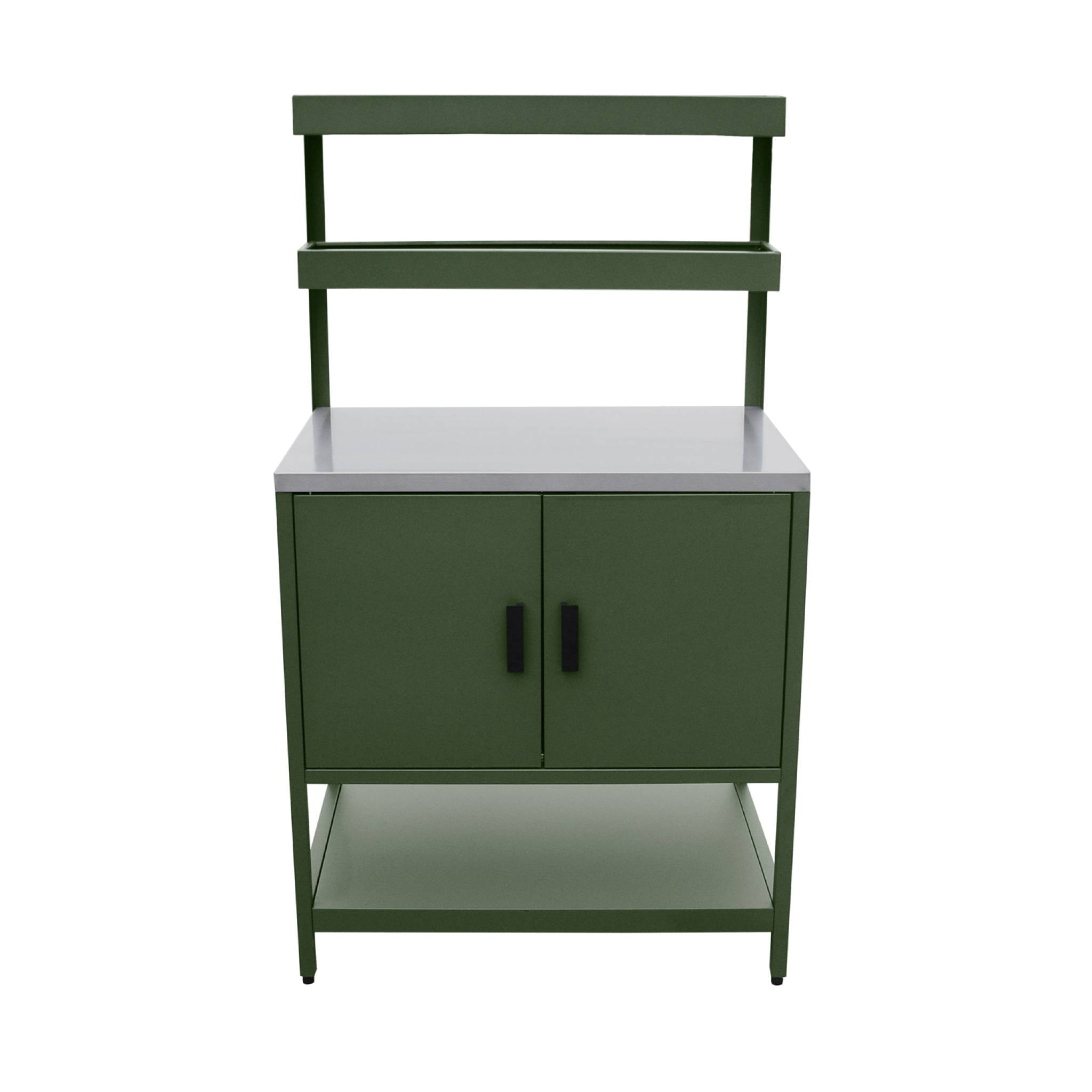 Cuisine d'extérieure 5 modules avec barbecue charbon de bois sur pieds, 2 étagères et thermomètre NAXOS BARBECUE CHARBON + 5 MODULES