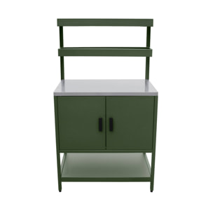 Cuisine d'extérieure 5 modules avec barbecue charbon de bois sur pieds, 2 étagères et thermomètre NAXOS BARBECUE CHARBON + 5 MODULES