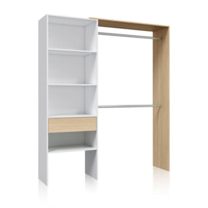 Armario Vestidor Aura Blanco Artik (Blanco Mate) - Roble Canadian