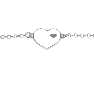 Bracciale in Argento 925 a forma di cuore esterno