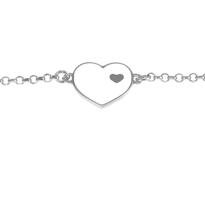 Bracciale in Argento 925 a forma di cuore esterno