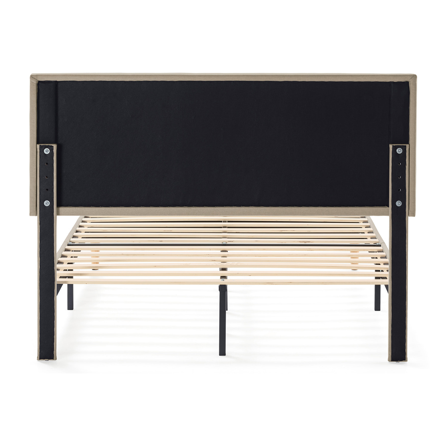 Estructura de cama tapizada Rosi de 30 cm Beige