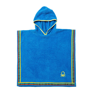 Albornoz poncho de niño 65x65cm 380 gsm 100% algodón azul kids be