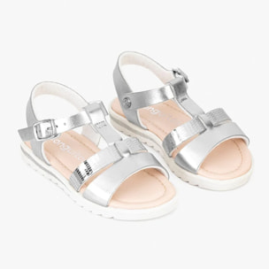 Sandalias de Niña Metalizado Plata