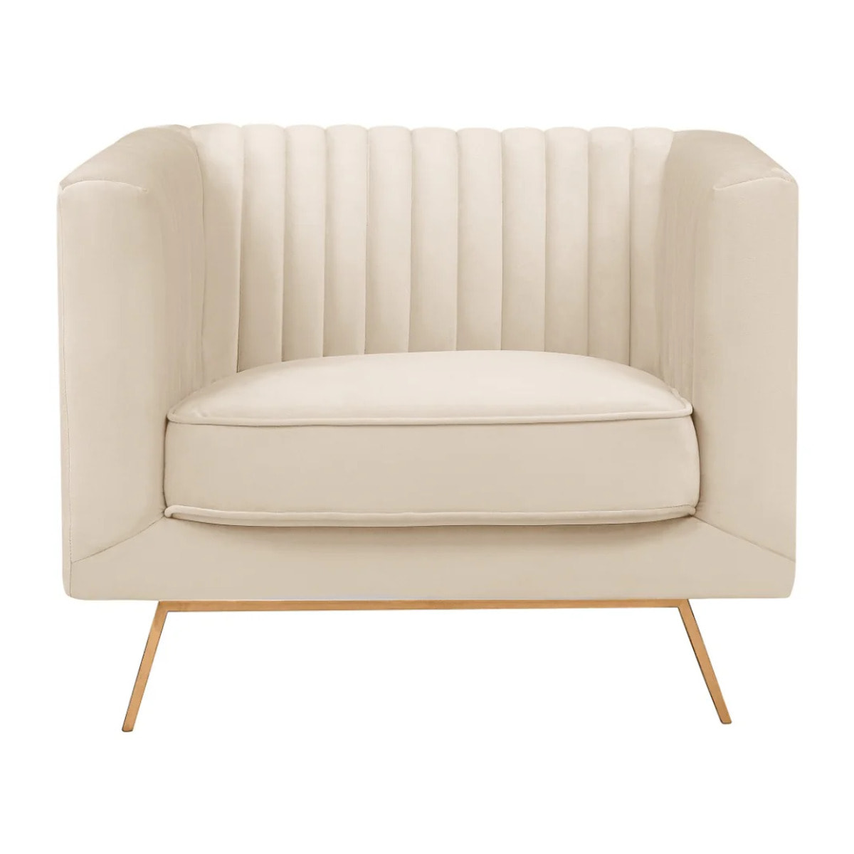 Fauteuil en velours beige - Gatsby