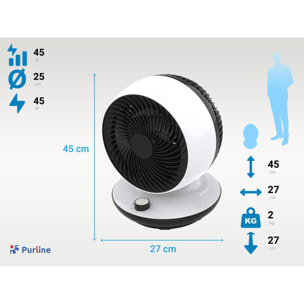 Ventilador de sobremesa con oscilación vertical VENTY TA 45 PURLINE