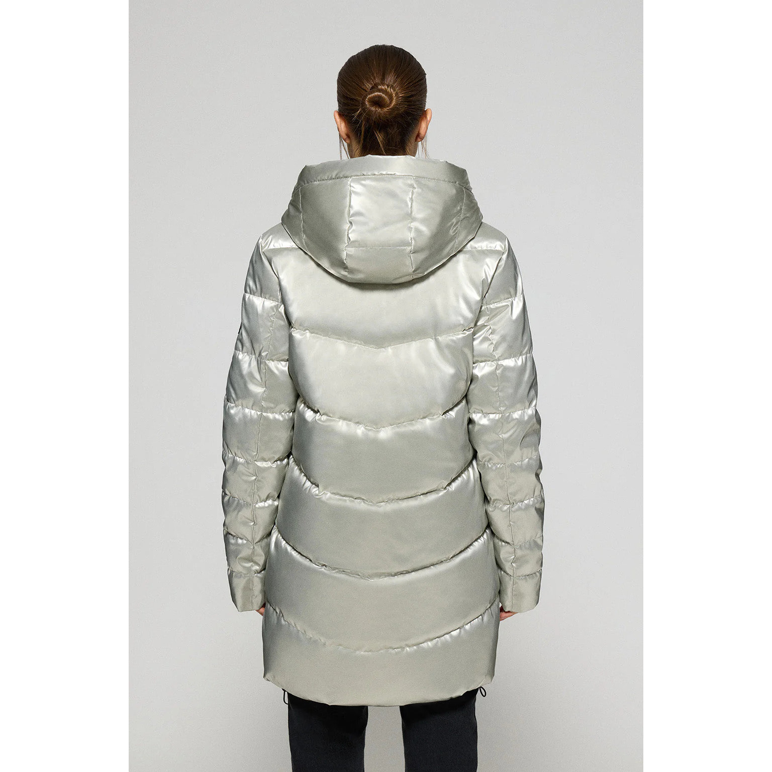 Abrigo platino metalizado Catele de capucha fija y detalles Polo Club