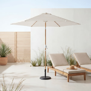 Parasol mât central rond 3m, mât effet bois TOUQUET