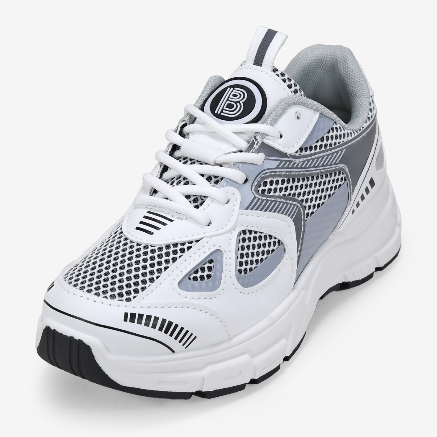 Zapatillas de plataforma blancas con rejilla y cordones