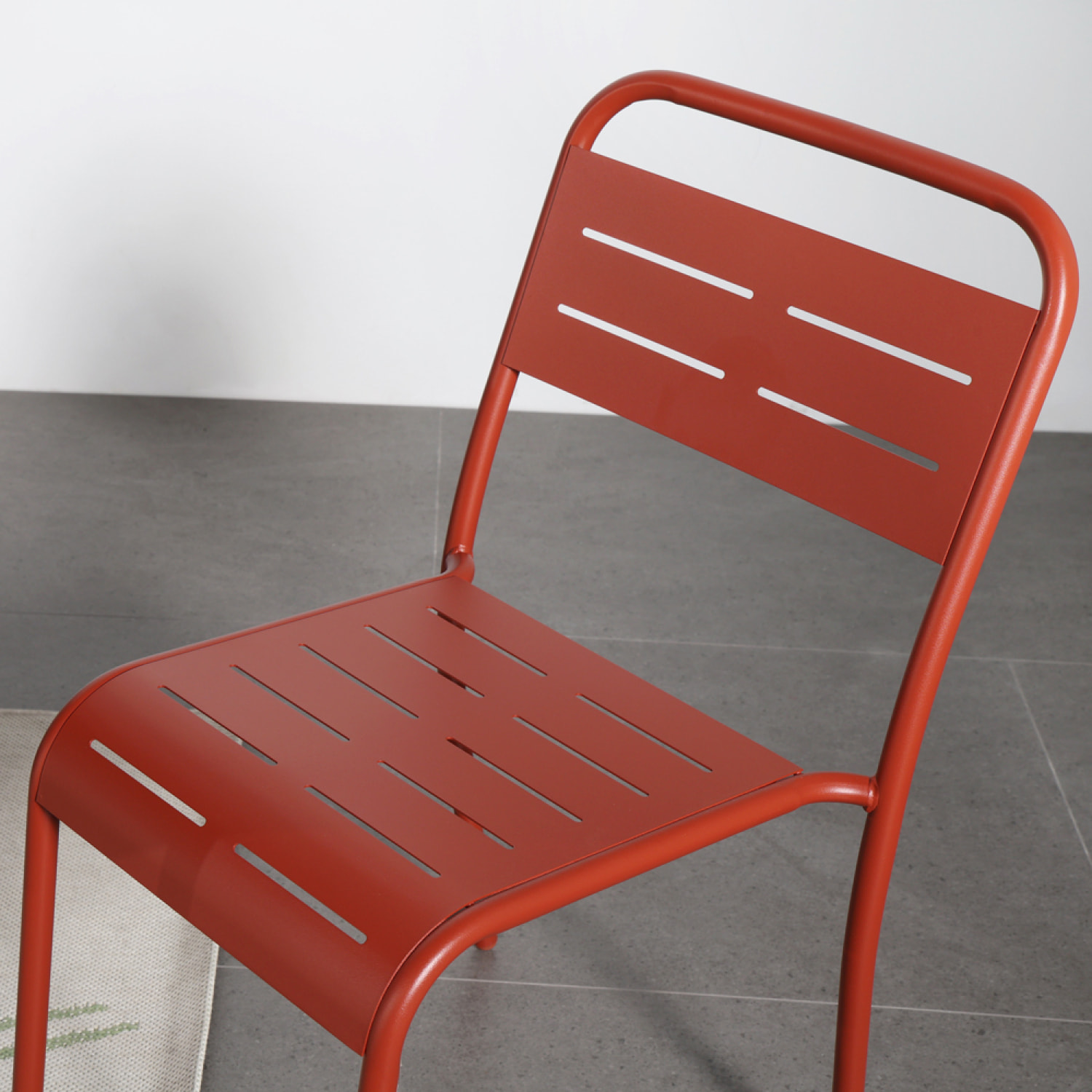EVORA Salon de jardin repas 4 places terracotta